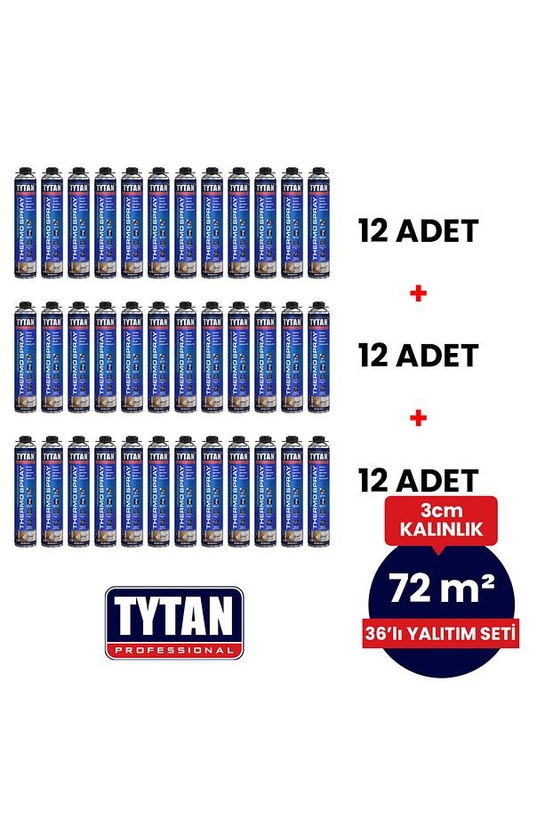 Poliüretan Isı Yalıtım Köpük Seti (36 adetx870 ml- 72 m2)