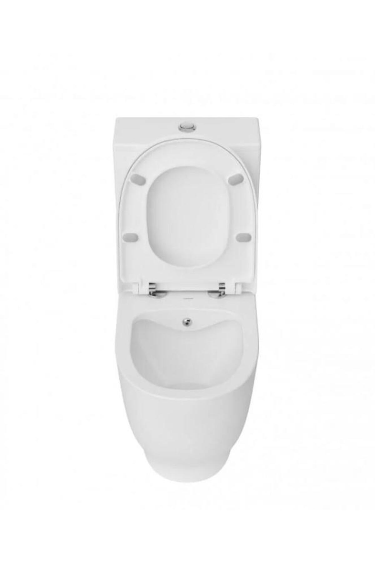 Mare Duvara Sıfır Kanalsız Klozet + Rezervuar + Duroplast Kapak + Çift Basmalı İç Takım SET