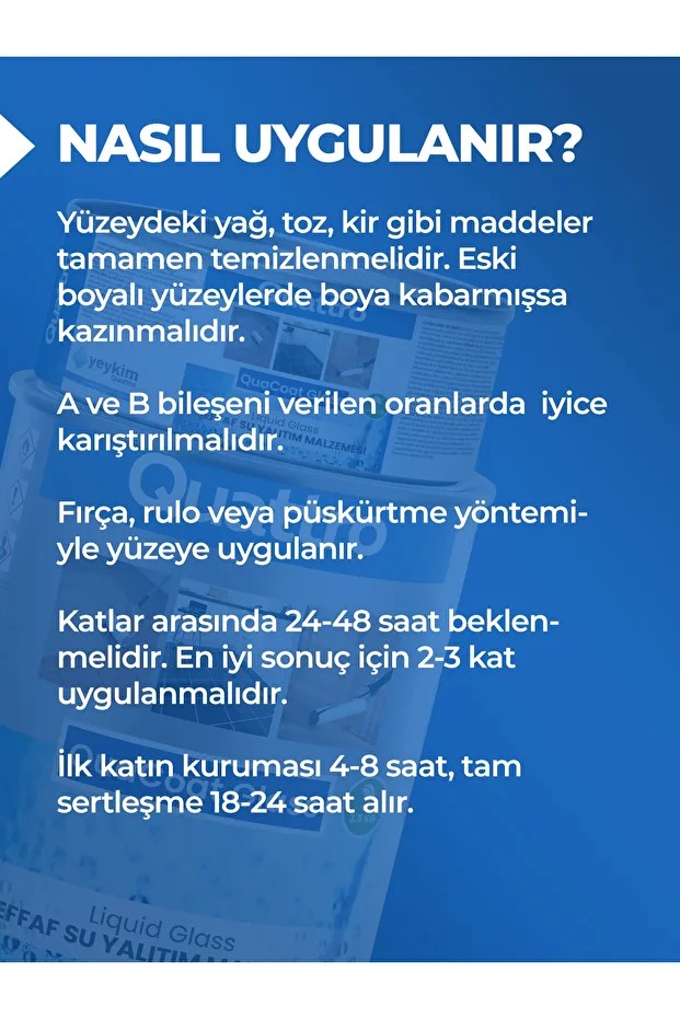 Quattro Quacoat Glass Şeffaf Cam Su Yalıtım Malzemesi 4 Kg