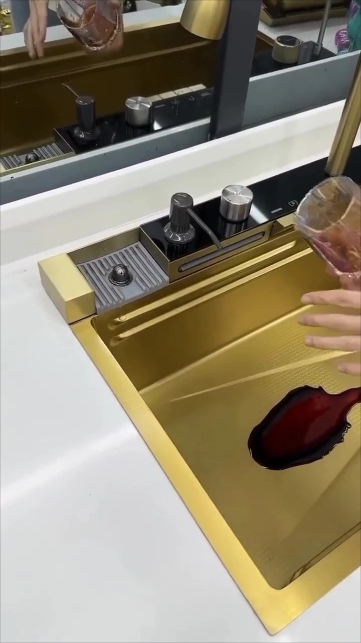 75*46cm Dijital Göstergeli Fonksiyonel Çelik Eviye Seti