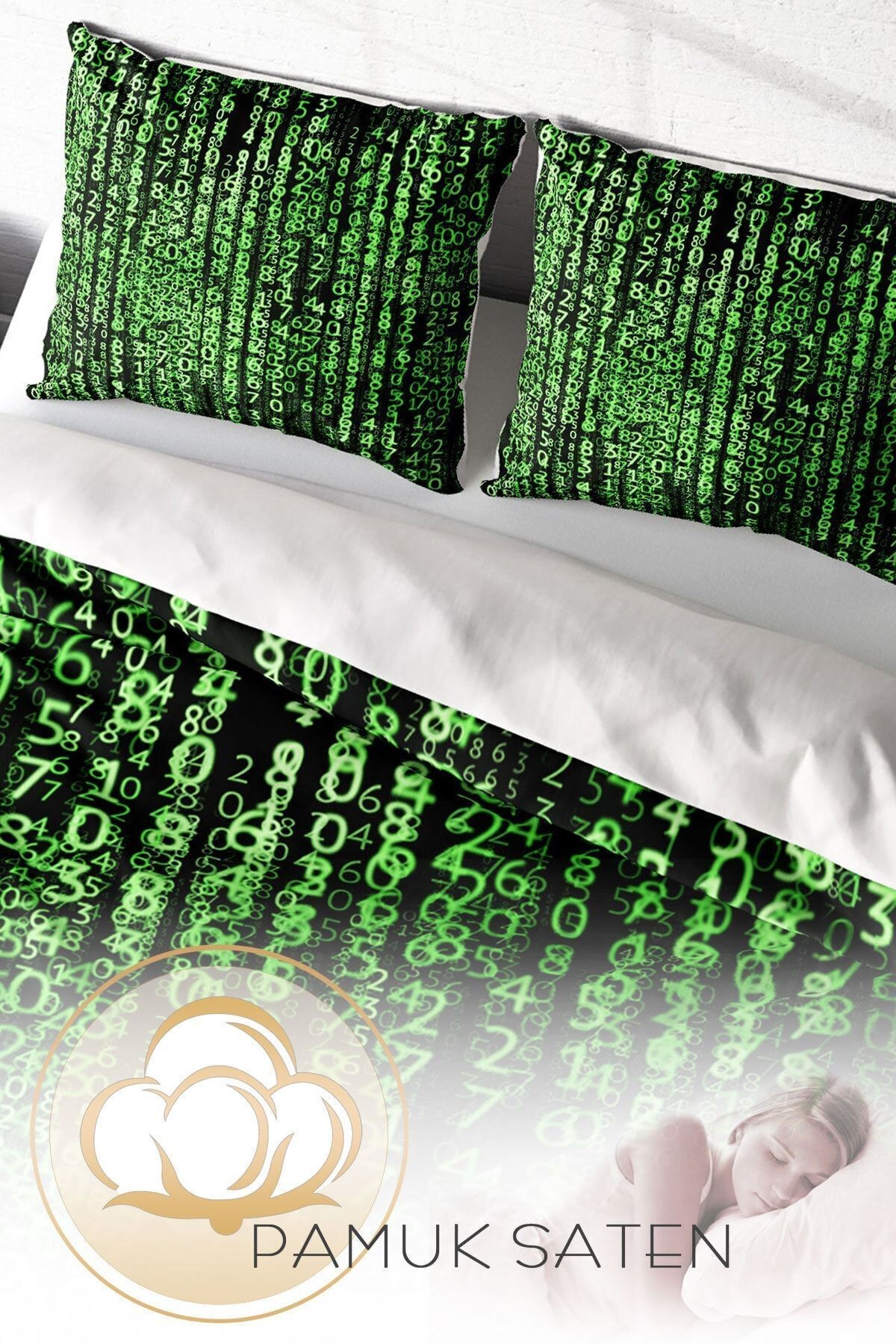 The Coder 3d Pamuk Saten Çift Kişilik Nevresim Takımı