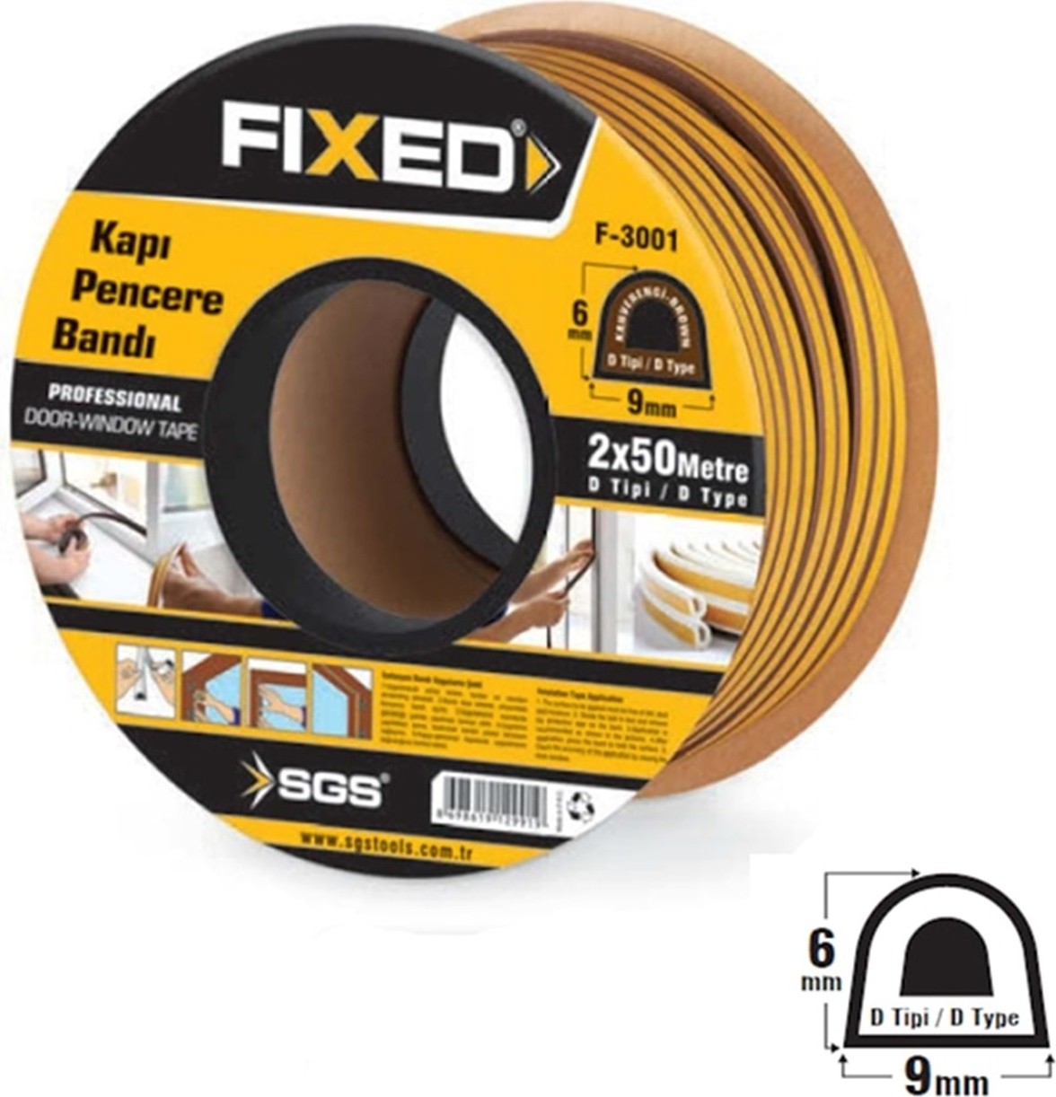 Fıxed Kapı - Pencere Fitili Beyaz 2X50MT