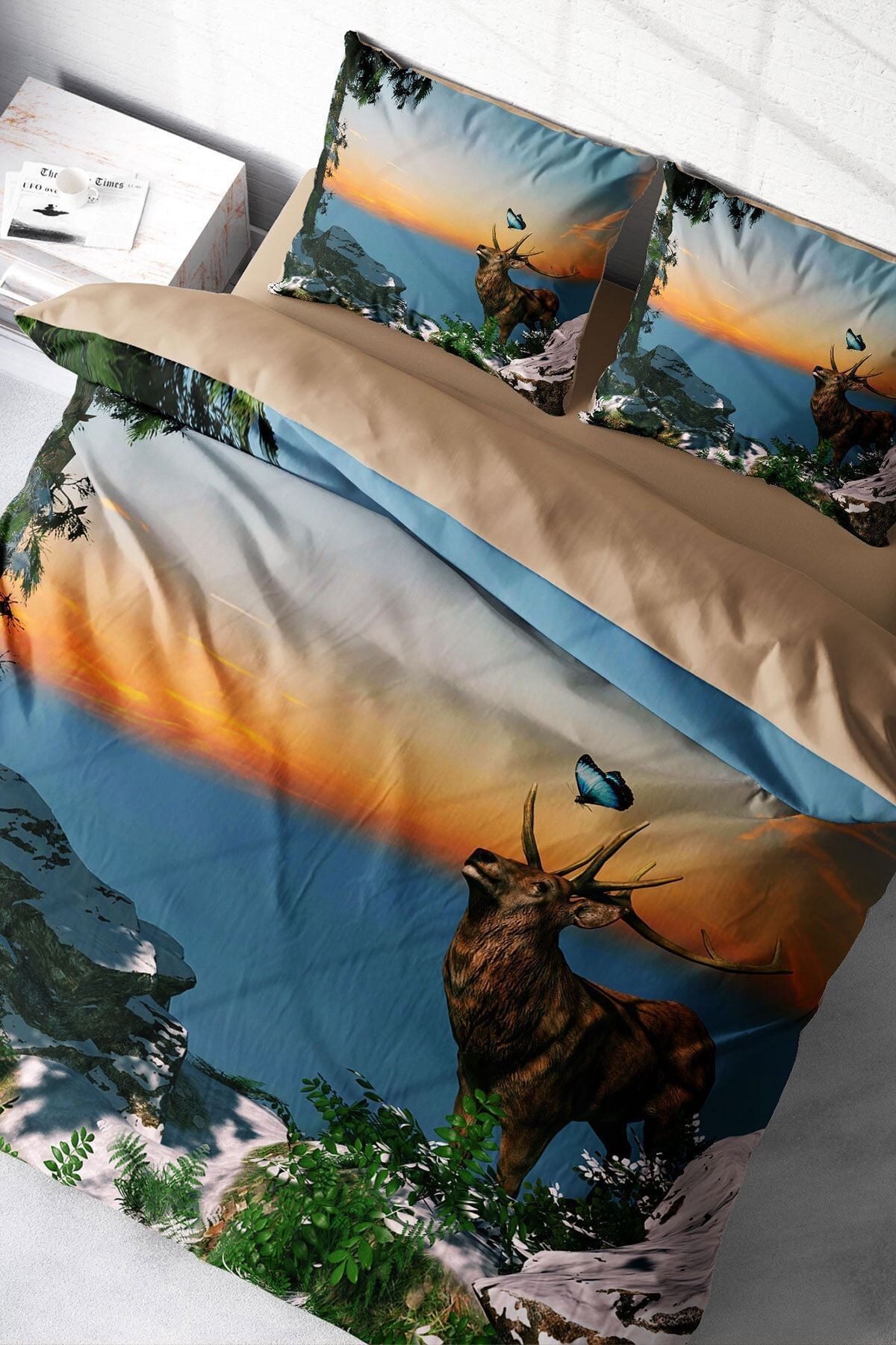 Deer 3d Çift Kişilik Nevresim Takımı