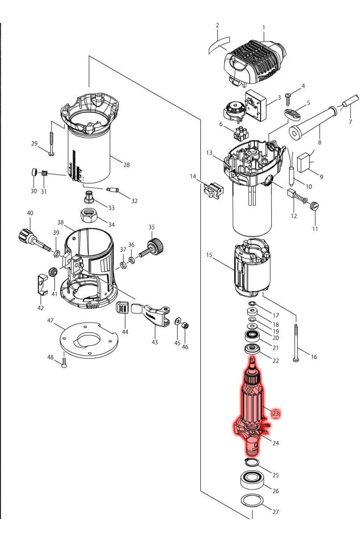 Makita Rt0700c Endüvi Rotor Kollektör Ürün Kodu 515844-0