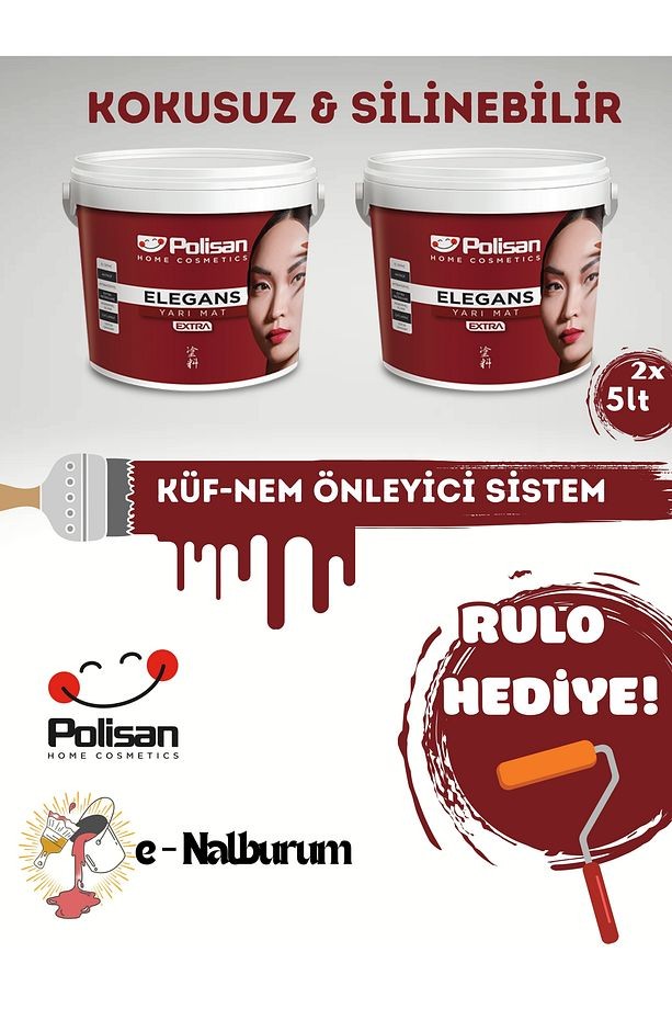 Elegans Extra Kokusuz ve Mükemmel Silinebilir-Nem Önleyici Boya 2.5lt 2 Adet(5lt)