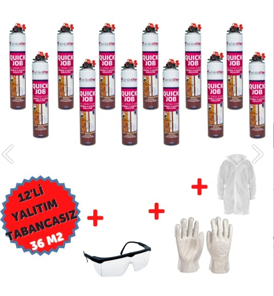 Poliüretan Isı ve Ses Yalıtım Köpük 12 ADETX930GR Tabancasız