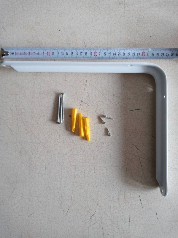 260X340 mm Beyaz Raf Altı - Destek 4 Adet + Dübel Vida