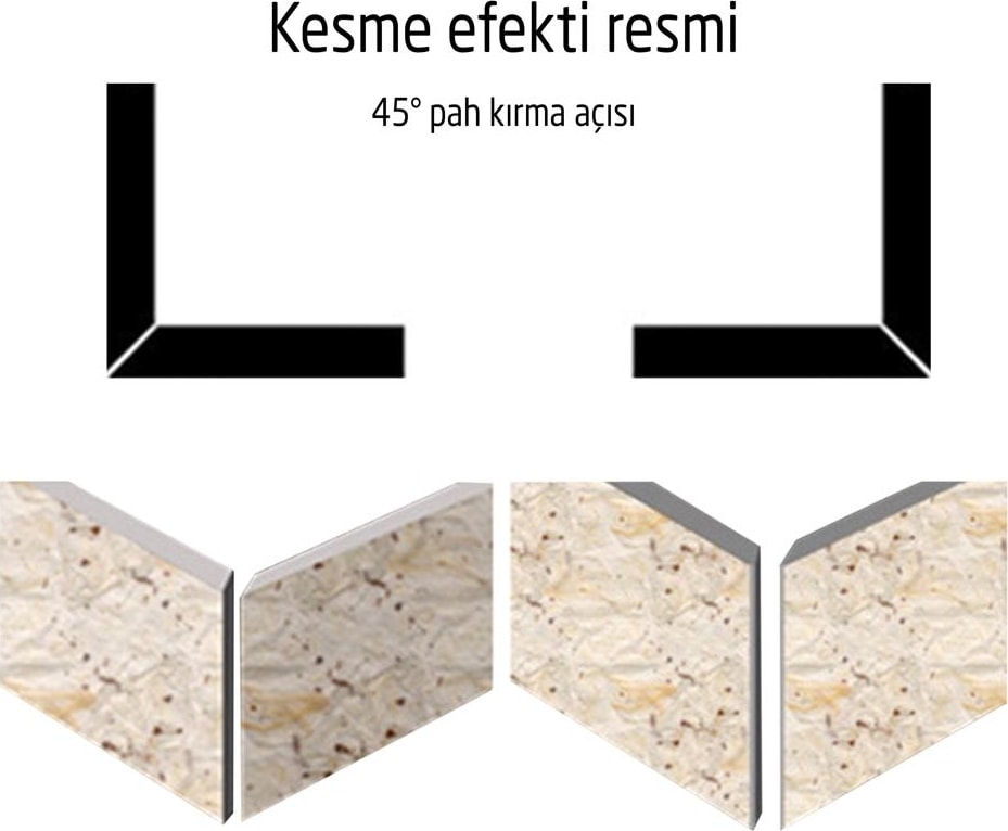 0288 Seramik İçin Alüminyum 45° Açılı Gönye Kesme Aparatı