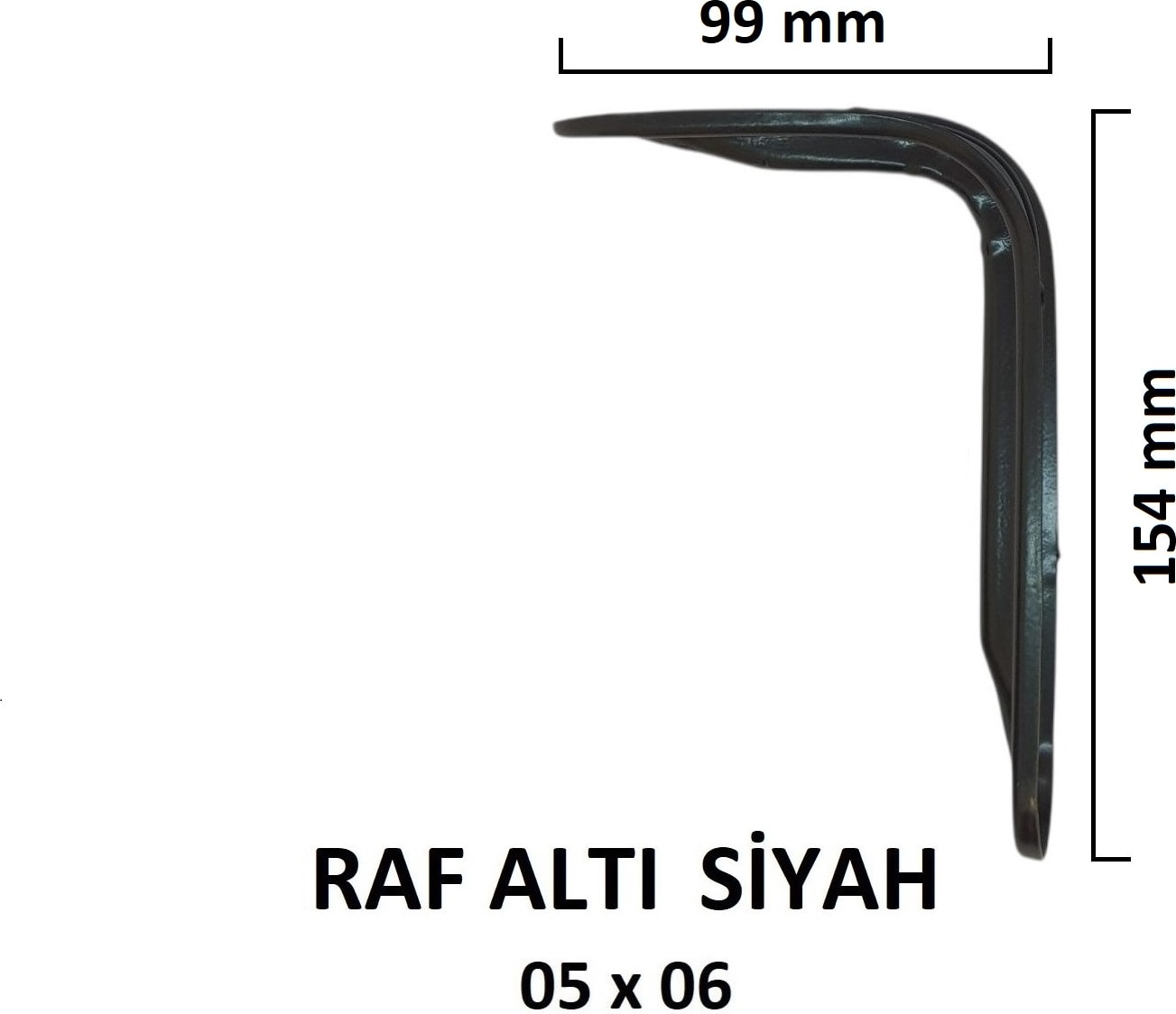 Metal Boyalı Lüx Siyah Raf Altı 5x6 - 2 Adet