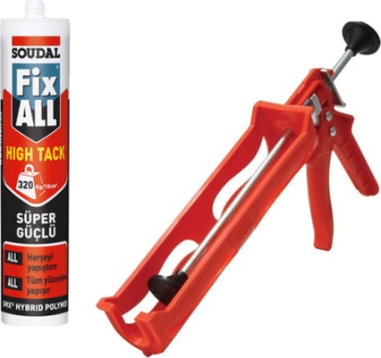 Fixall Hıgh Tack Montaj Silikonu, Korniş Yapıştırıcı 290 ml + Silikon Tabancası