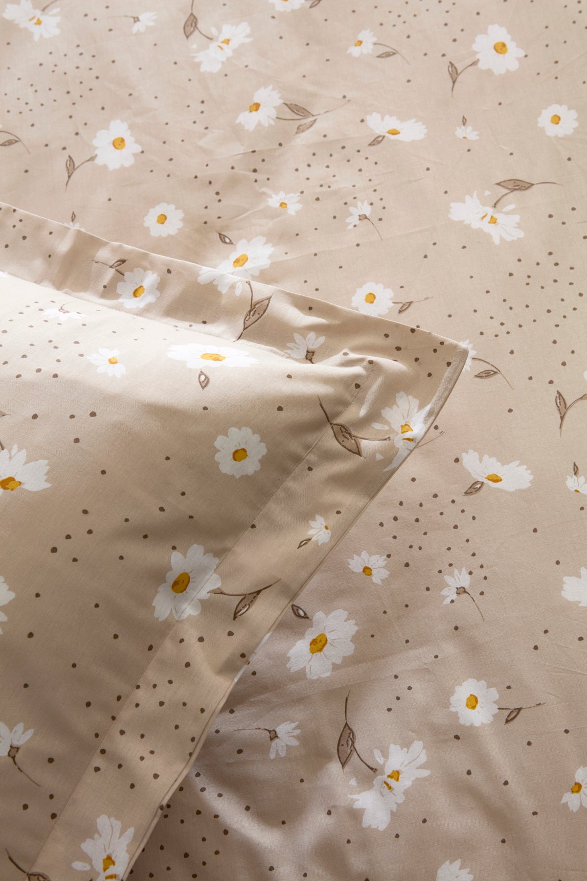 Daisy %100 Pamuk Çift Kişilik Nevresim Takımı Bej