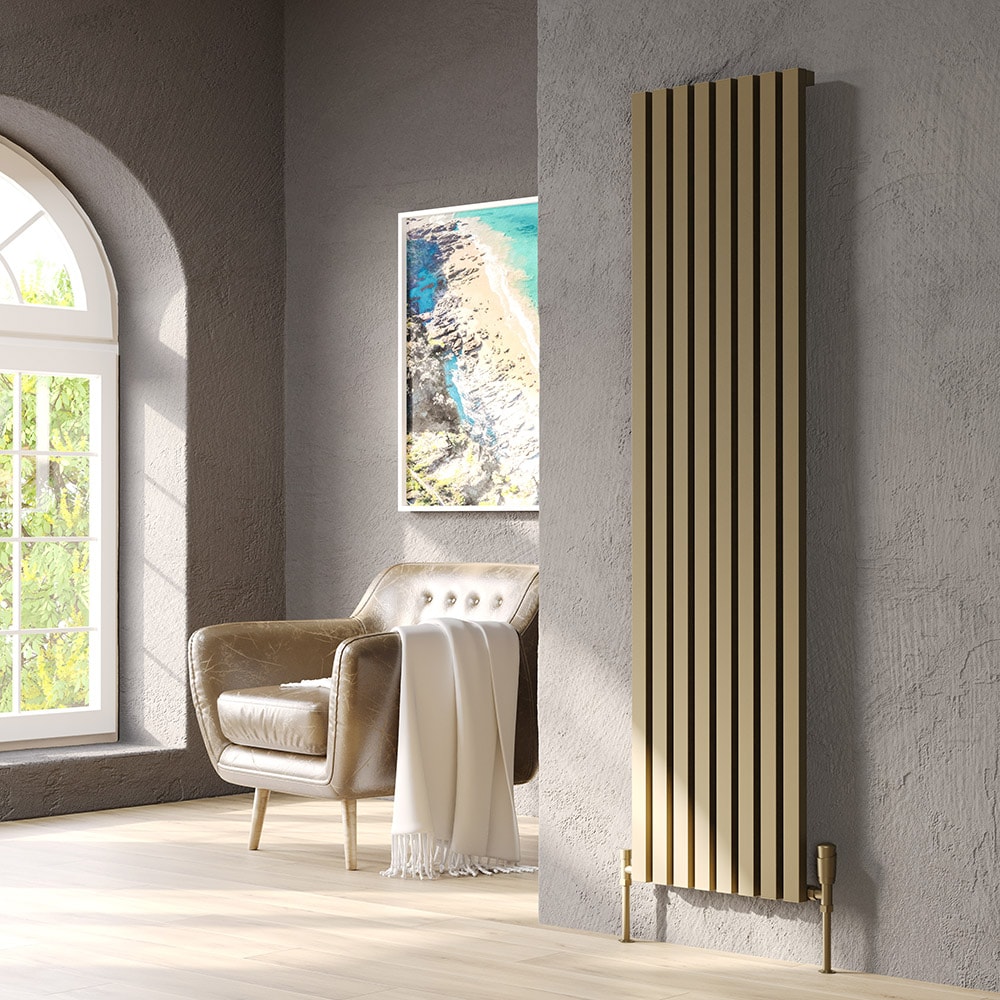Siesta Alüminyum Dekoratif Dikey Radyatör 1800x463 mm 8 Dilim Mat Bronz | 1417 W Yüksek Isıl Verim