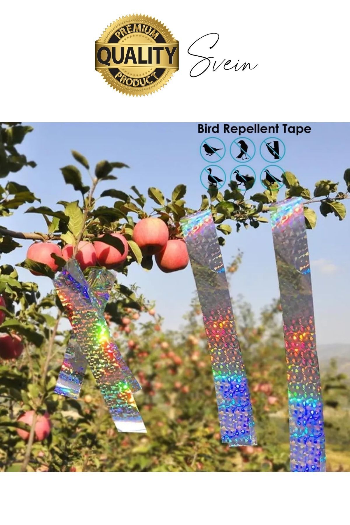 OZKUVVET Premium Kuş Kondurmaz Rahatsız Eden Şerit Bant 45 mm x 50 mt Yansıtıcı Kuşsavar Çatı Hologram Bandı