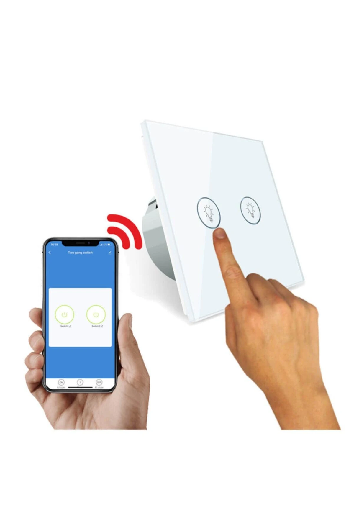 As-872eu Dokunmatik Ikili -çiftli Wi-fi Akıllı Duvar Anahtarı