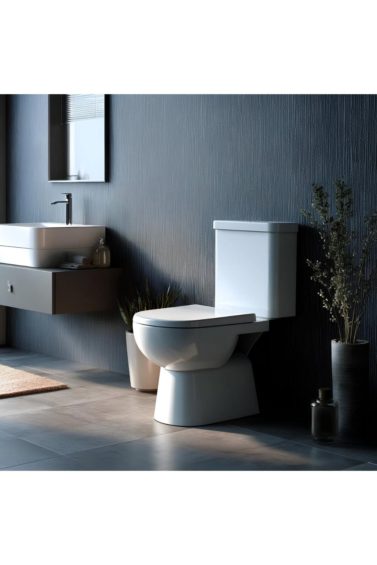 Turavit Alize Beyaz Kanallı Alttan Çıkışlı Klozet Takımı ALZ6003, Nkp İnci Yavaş Kapak