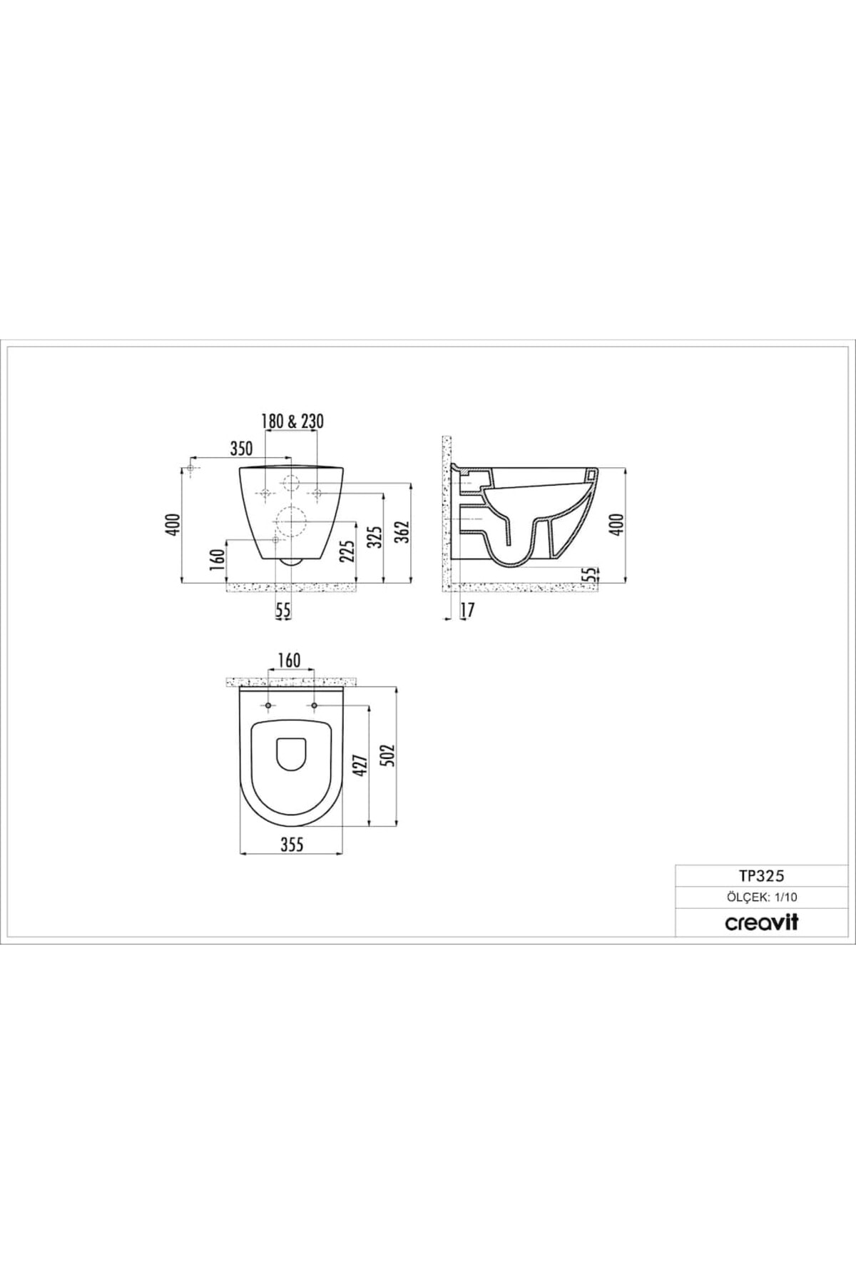 TP325 ASMA KLOZET + YENİ SLİM YAVAŞ KAPANIR KAPAK