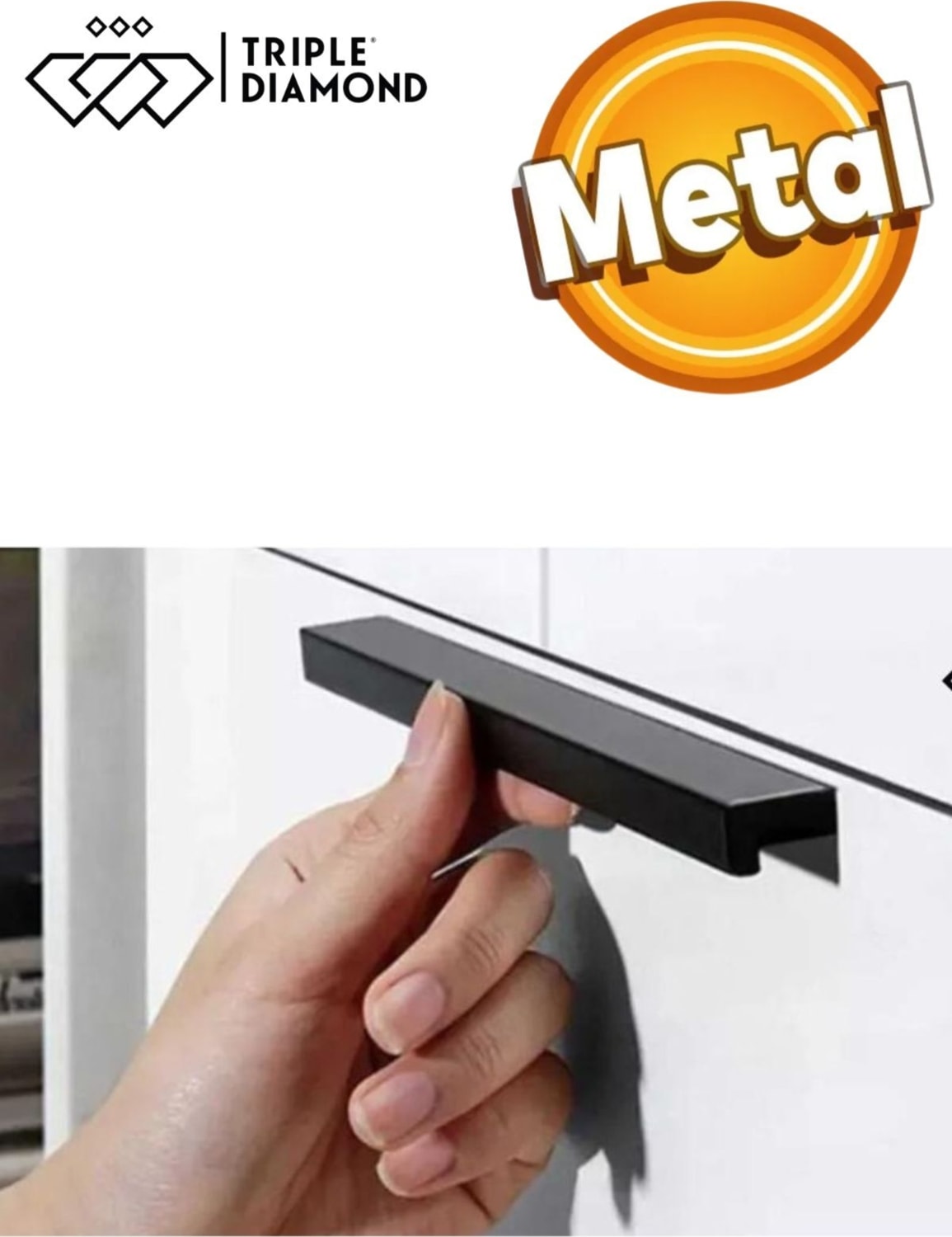 160 mm Mat Siyah Çekmece Kulpları Dolap Mutfak Mobilya Kulpu 1 Adet ( 16 cm ) = 160MM