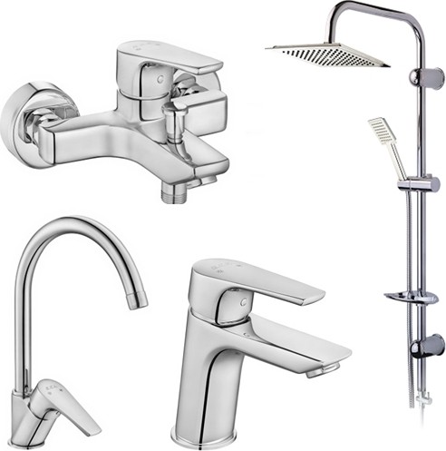 Eca Niobe 3'Lü Lavabo Seti + ARÇE Tepeduş Seti