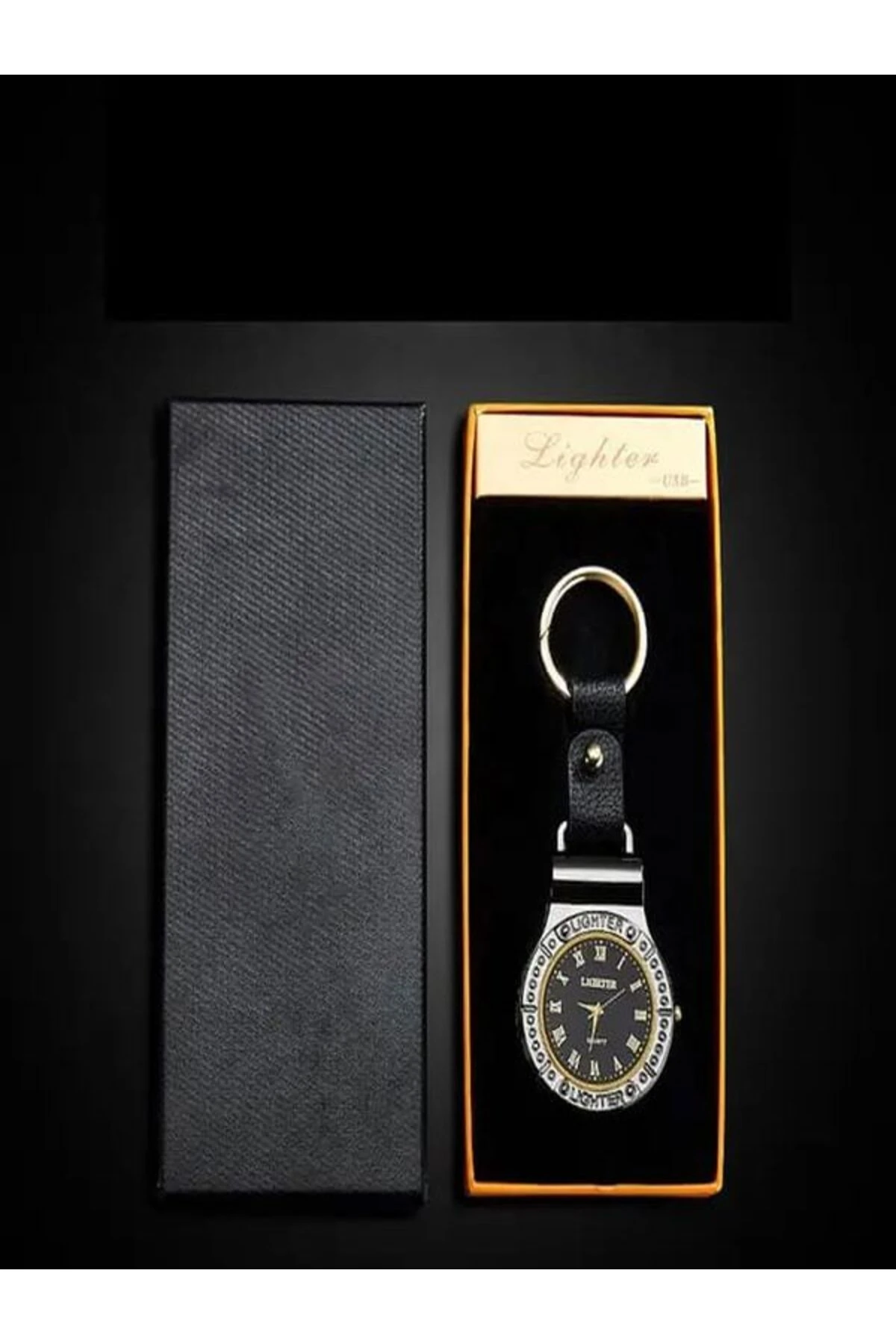 Akıllı saat çakmak yaratıcı anahtarlık kolye rüzgar geçirmez sessiz şarj çakmak aydınlatma lambası