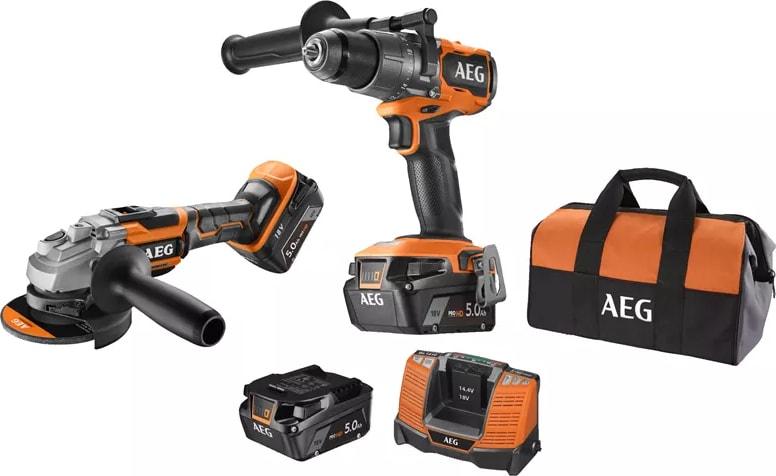 AEG  JP18A2-502B 18V Akülü Kombo Set (BSB18C3BL+BEWS18-125BLX) T4935480951