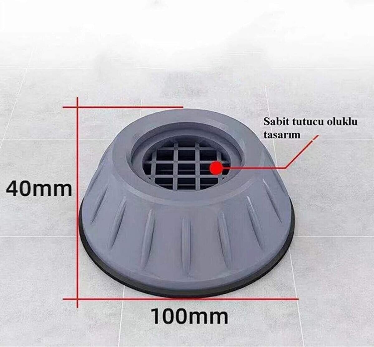 Çamaşır Makinesi Titreşim Önleyici Mobilya Yükseltici Kaydırmaz Vantuzlu Stoper Set 4 Adet