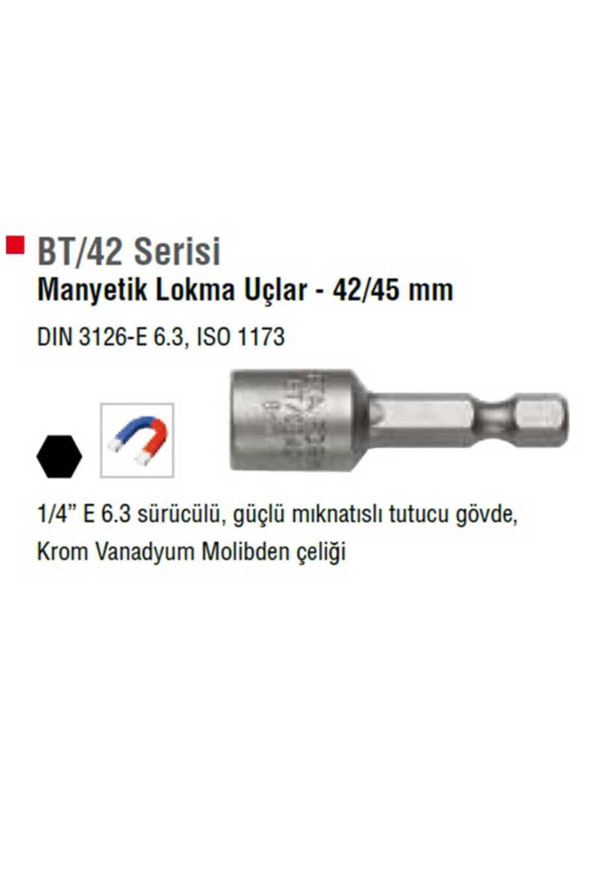 Form Bt/1045 Manyetik Lokma Ucu 10x45 Mm - Bt/1045