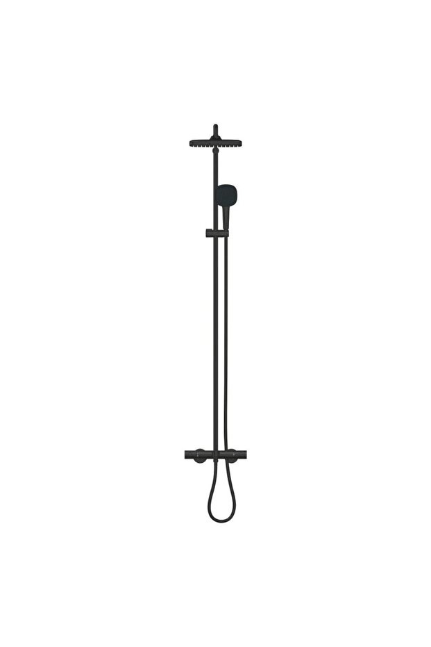 Tempesta System 250 Cube Duvara Monte Termostatik Bataryalı Duş Sistemi Mat Siyah - 266912431