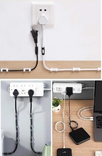 Kablo Sabitleyici Klipsler 60 Adet Kablo Düzenleyici Duvar Fayans Cam Kablo Tutucu Yapışkanlı Ürün