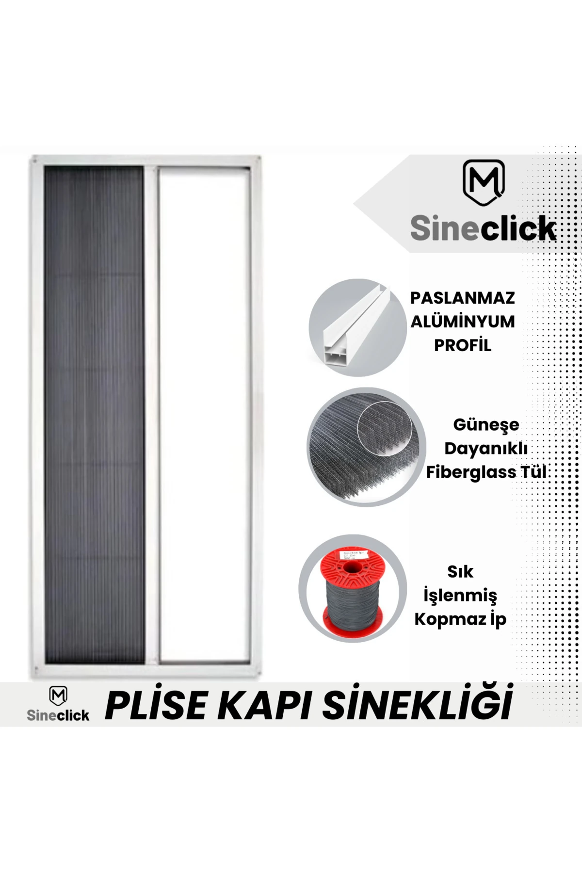 Plise Pileli Sürgülü Akordeon Kapı ve Pencere Sinekliği EN 0-90/ BOY 0-210