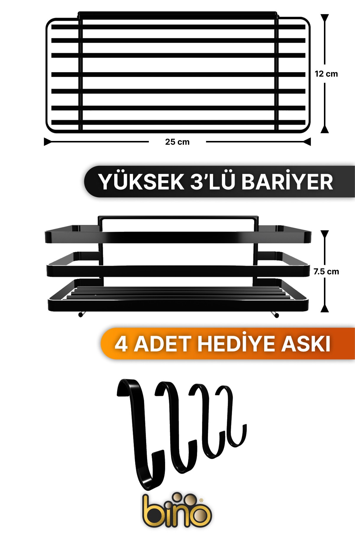 Banyo Düzenleyici Şampuanlık Sabunluk 2 Li Set Lamalı Yapışkanlı 4 Askılı Duş Rafı Organizer