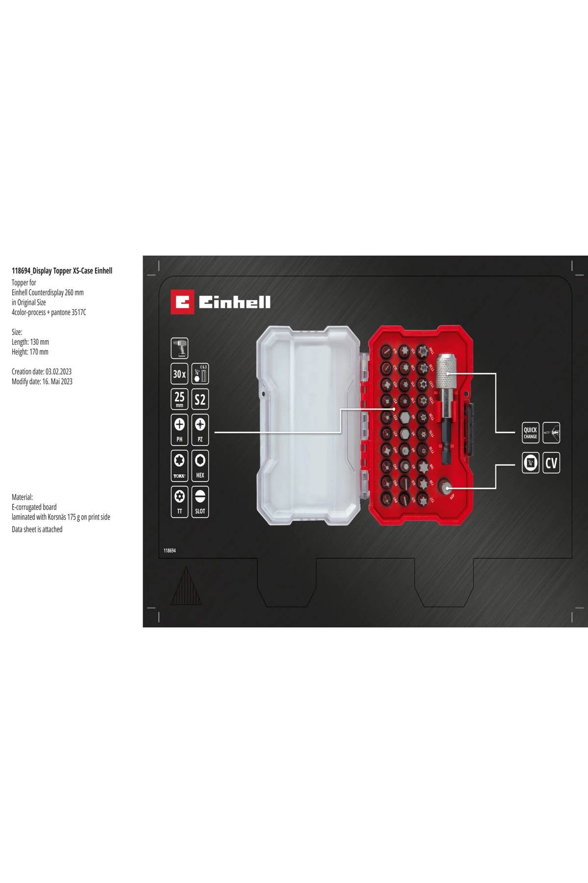 Delici ve Vidalama uç seti 32 parça, XS-CASE kutu - 49118694