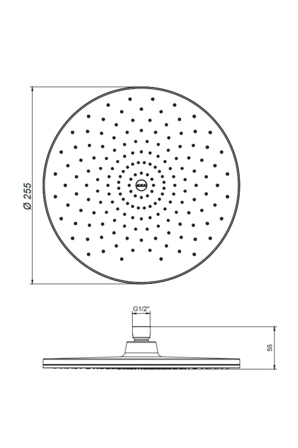Dalia Yuvarlak Ankastre Gömme Banyo Bataryası Duş Seti Tüm Parçalar Dahil Tavandan
