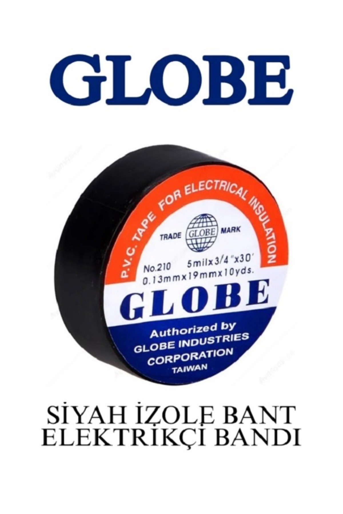 Polotech 1 ADET - GLOBE Elektrik Pvc Izole Bant Izolasyon Bandı Bant Siyah izole elektrik Bantı