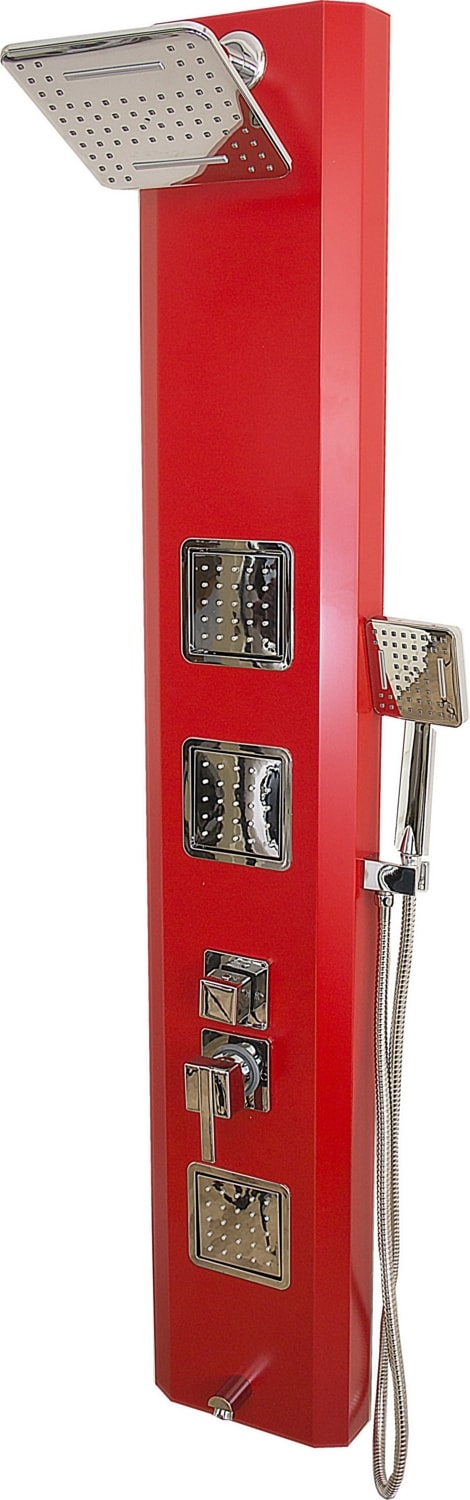 Sam Nil Kırmızı Duş Paneli, Robot duş, Red color duş kolonu, masajlı duş, duş fiskiyesi