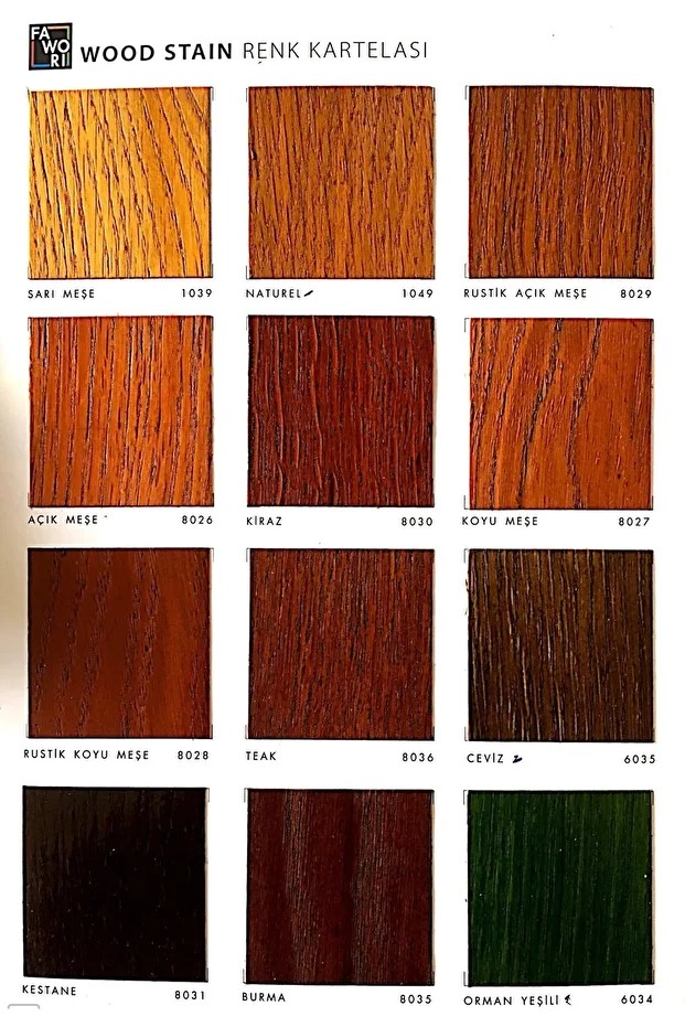 Wood Stain Dekoratif Ahşap Verniği - ( Vernikli Ahşap Koruyucu ) Sarı Meşe