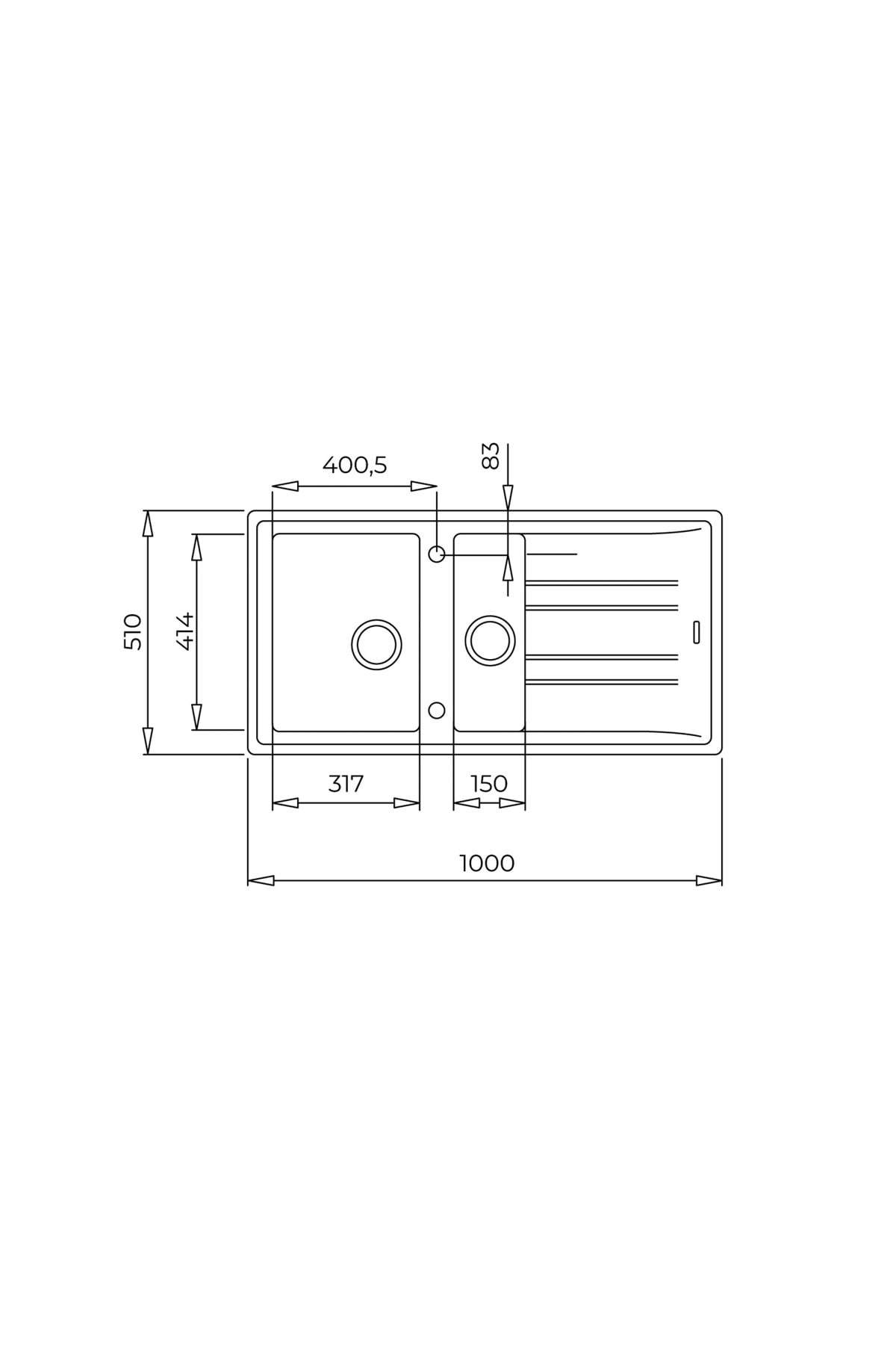 Stone 60 B-tg Metallic Grey Granit Eviye