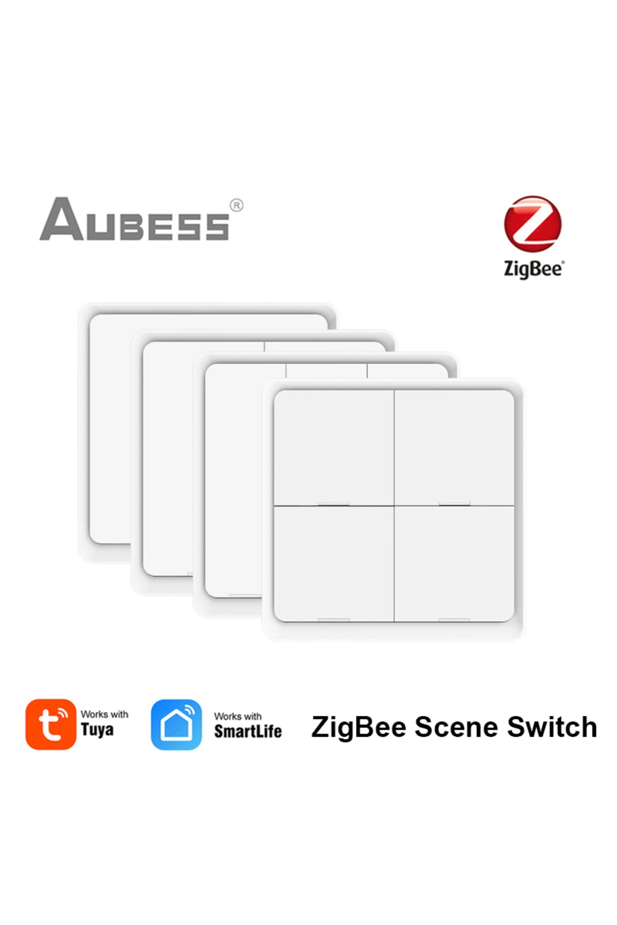 Tuya ZigBee Akıllı Sahne Anahtarı 4 Çeteli 12 Sahne Anahtarı Basmalı Düğme Kontrol Cihazı Akıllı...