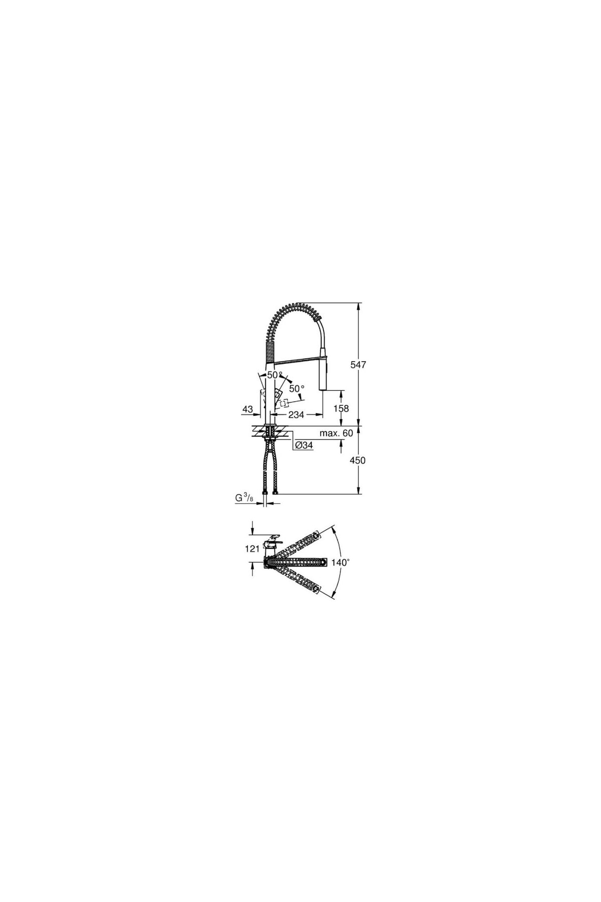 Eurocube Tek Kumandalı Spiralli Eviye Bataryası - 31395000