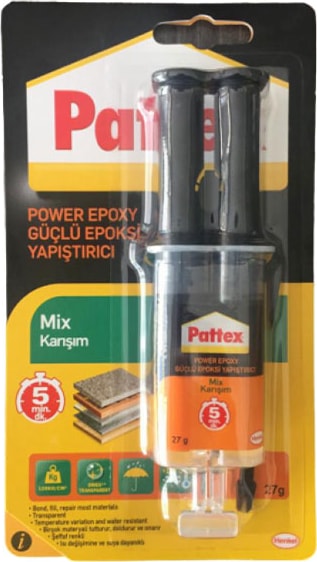 Pattex Po Wer Epoksi Güçlü Yapıştırıcı Mix Karışım Şeffaf 27 gr