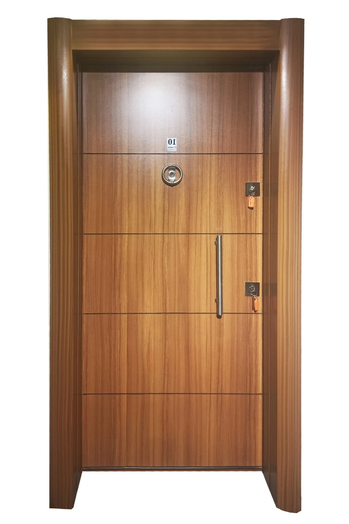 Çelik Kapı, Ahşap Desenli Çelik Kapı, Eskitme Kasa Çelik Kapı Sol Açılım