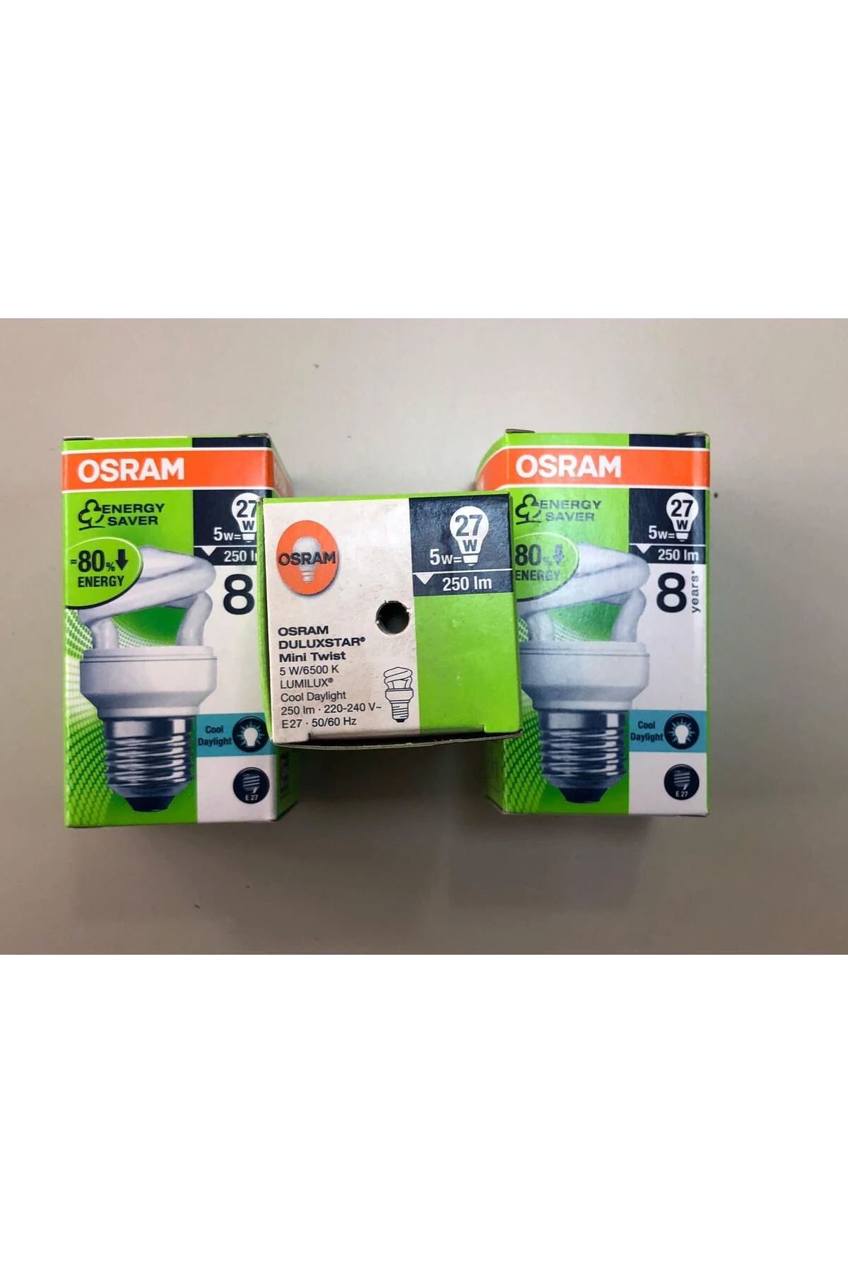 3 ADET OSRAM 5W=27W 250 LÜMEN TASARRUFLU LAMBA 6500 KELVİN BEYAZ