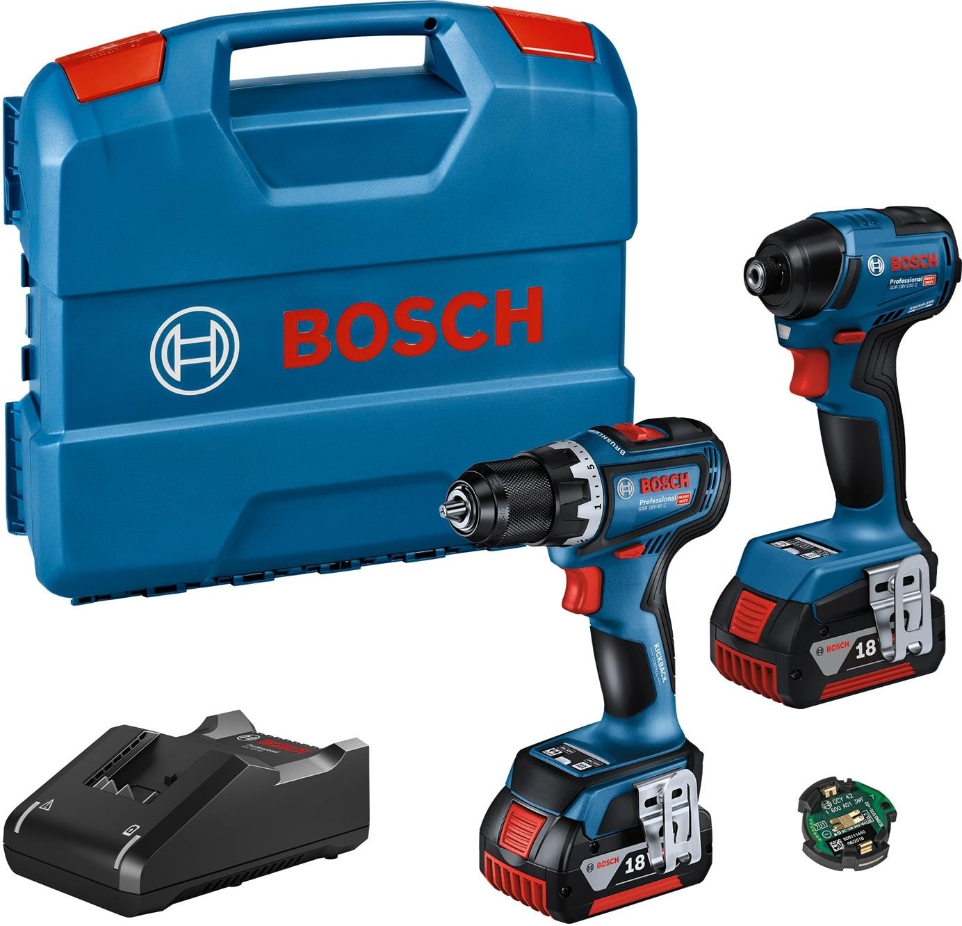 BOSCH Gdr 18V-220C+GSB 18V-90C Kombi Set 2X4,0AH