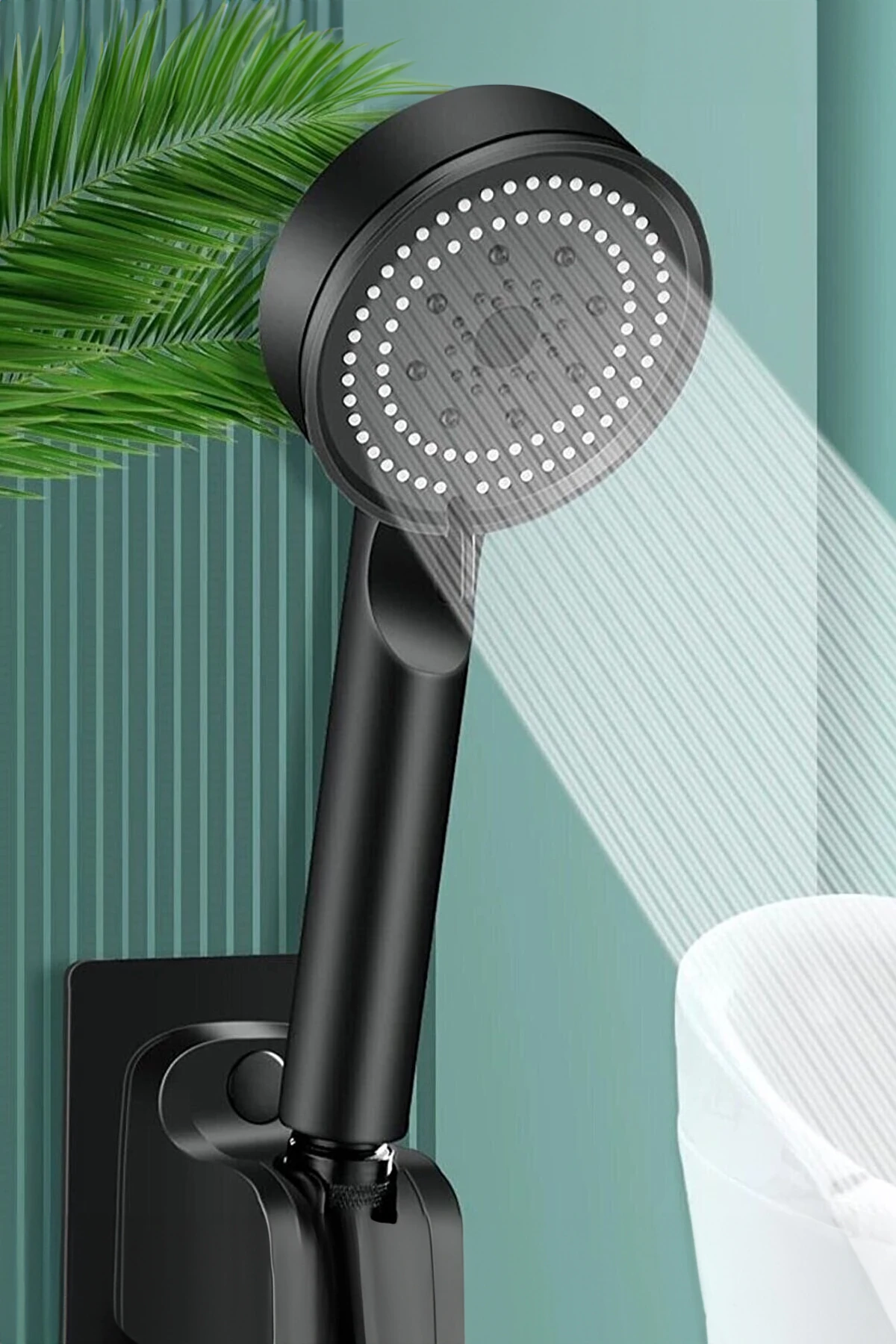 5 Fonksiyonlu Turbo Pervaneli Duş Başlığı ve Hortum Seti, Beyaz