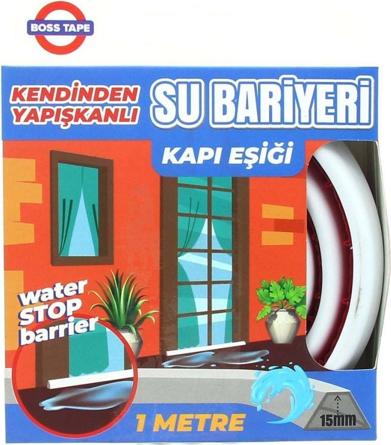 OZKUVVET Kendinden Yapışkanlı Su Kesici Bariyer Duş, Kapı Eşiği, Mutfak Tezgahı 1mt