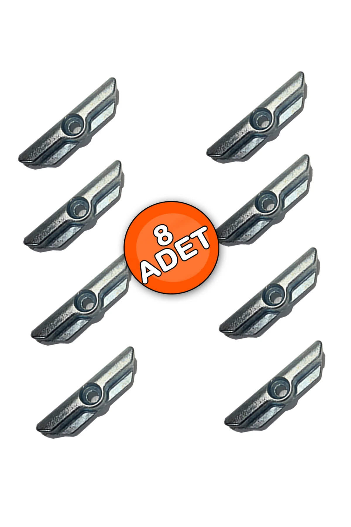 8 ADET Pimapen PVC Pencere ve Kapı Kilit İspanyolet Karşılığı (Tek Delikli Standart Model)