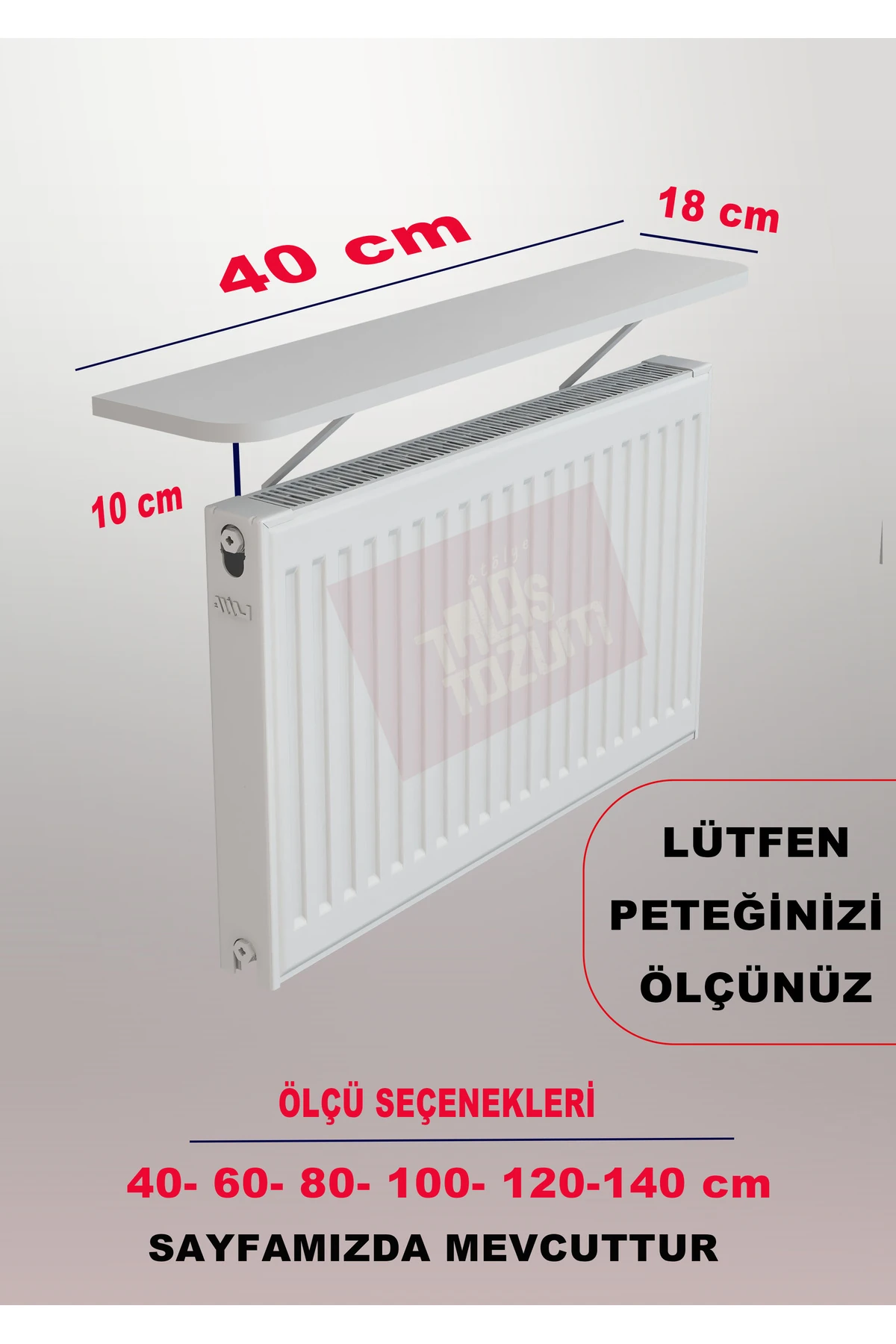 Havlupan Beyaz Raf (duvara Montajsız) 41 Cm.