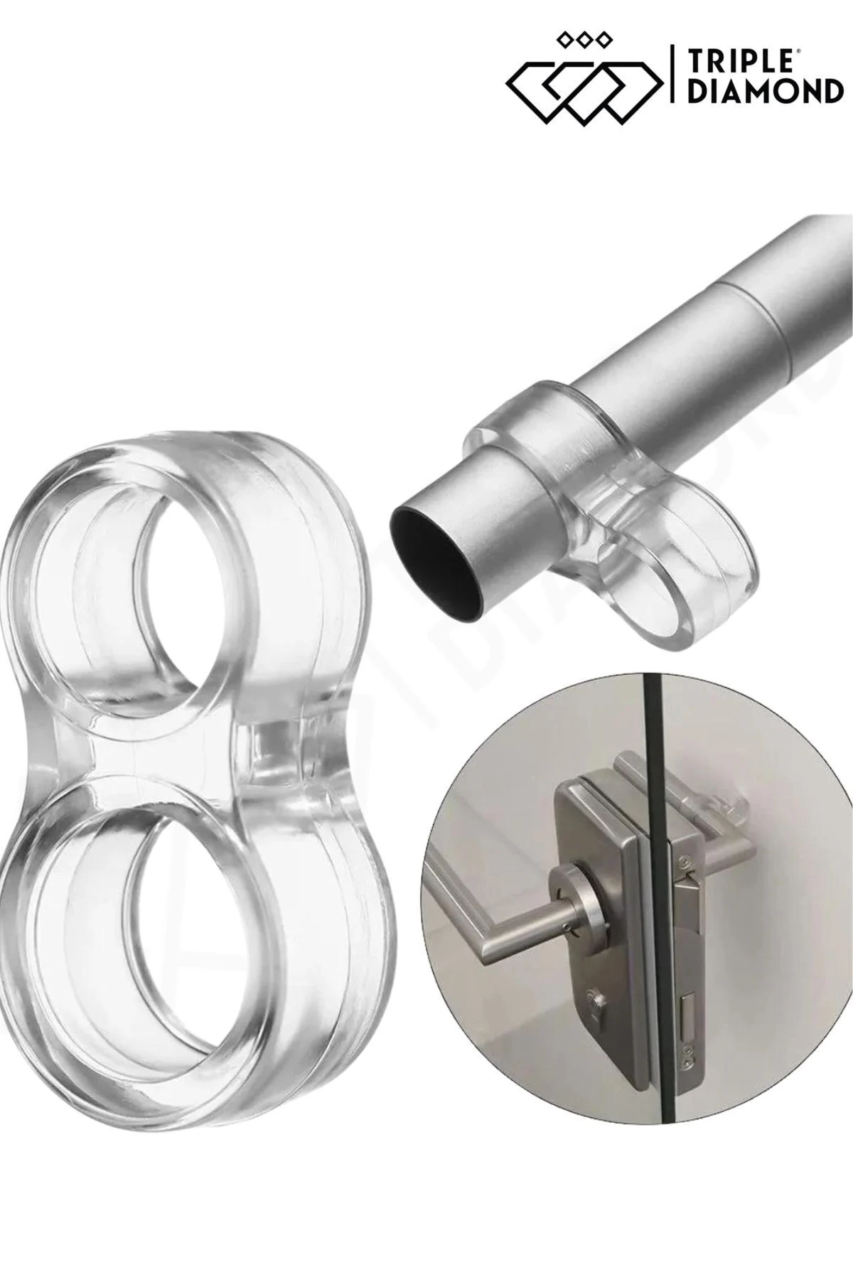 Şeffaf Silikon Plastik Kapı Kolu Tutucu Tutacağı Durdurucu Pencere Tamponu Stoperi (5 Adet)