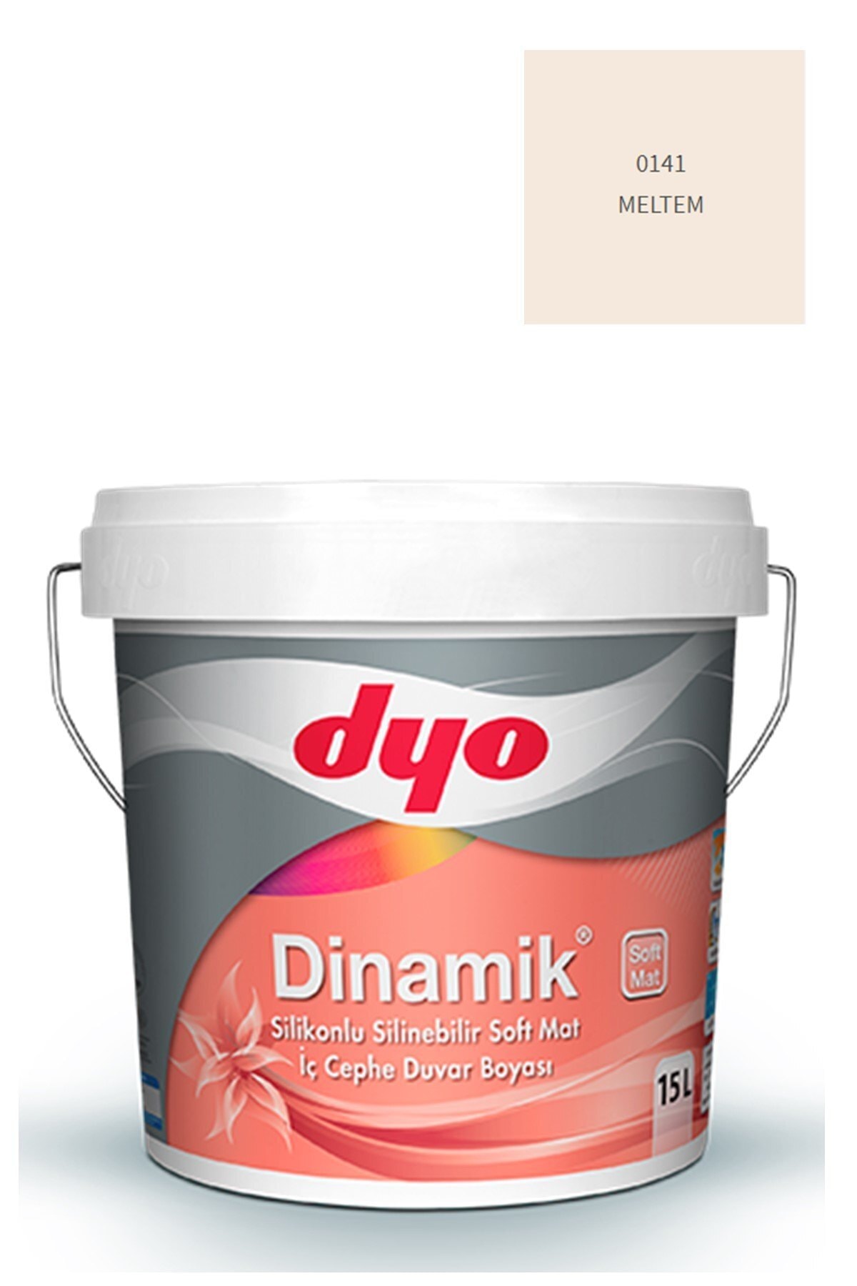 Dinamik Silikonlu Silinebilir Soft Mat Iç Cephe Duvar Boyası 0141 Meltem 15 Lt