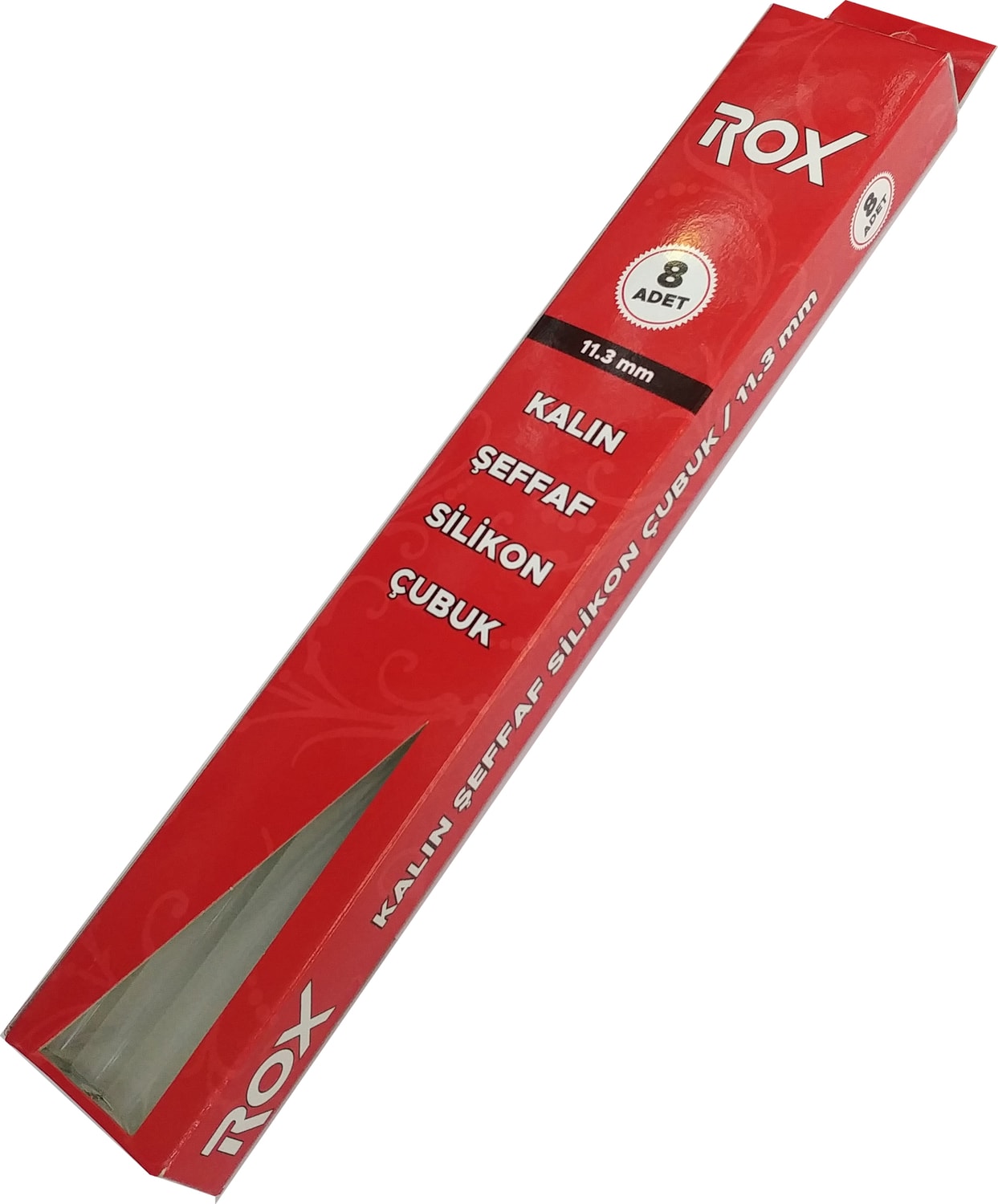 Kalın Şeffaf Mum Silikon Çubuk 11.3 mm 8'li