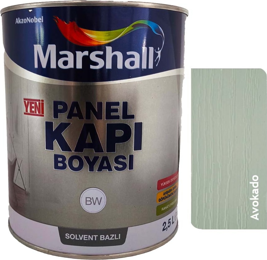 Solvent Bazlı Sentetik Panel Kapı Boyası 2.5 Lt Avokado